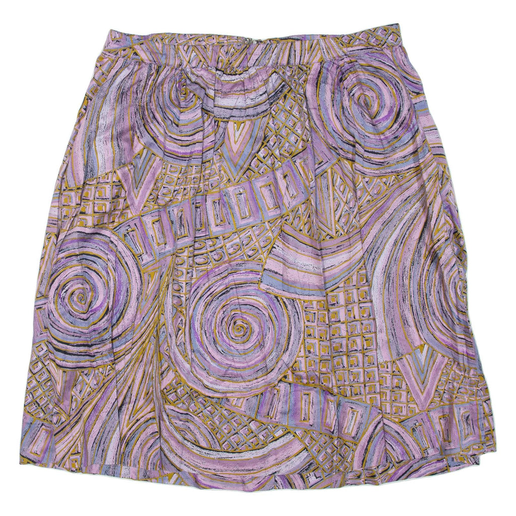 Womens Flare Skirt Purple Knee Length Crazy Pattern XL