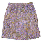 Womens Flare Skirt Purple Knee Length Crazy Pattern XL