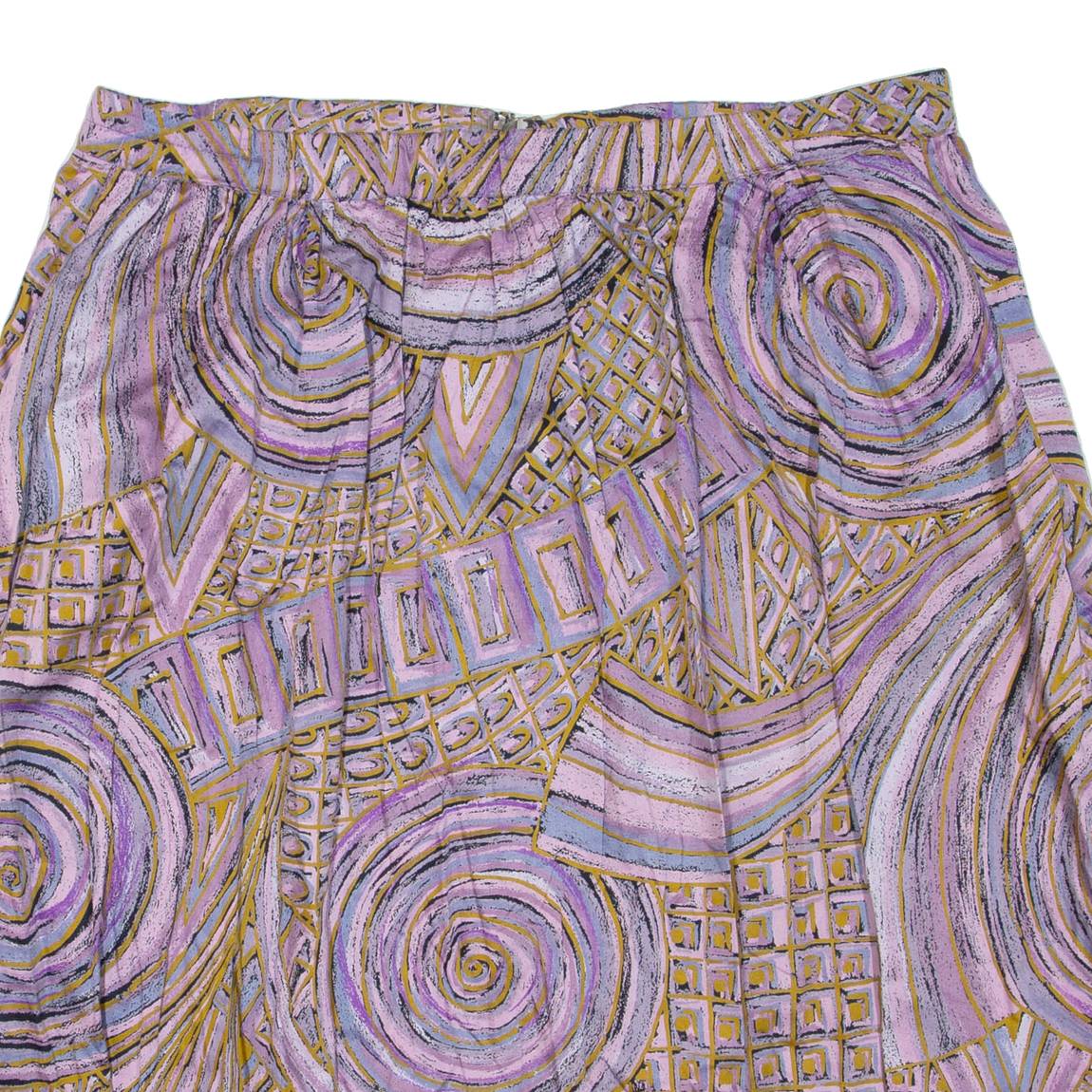 Womens Flare Skirt Purple Knee Length Crazy Pattern XL