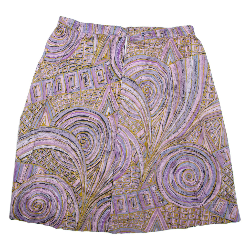 Womens Flare Skirt Purple Knee Length Crazy Pattern XL