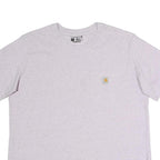 CARHARTT Womens White Speckled T-Shirt XL Short Sleeve Crew Neck Pocket Casual