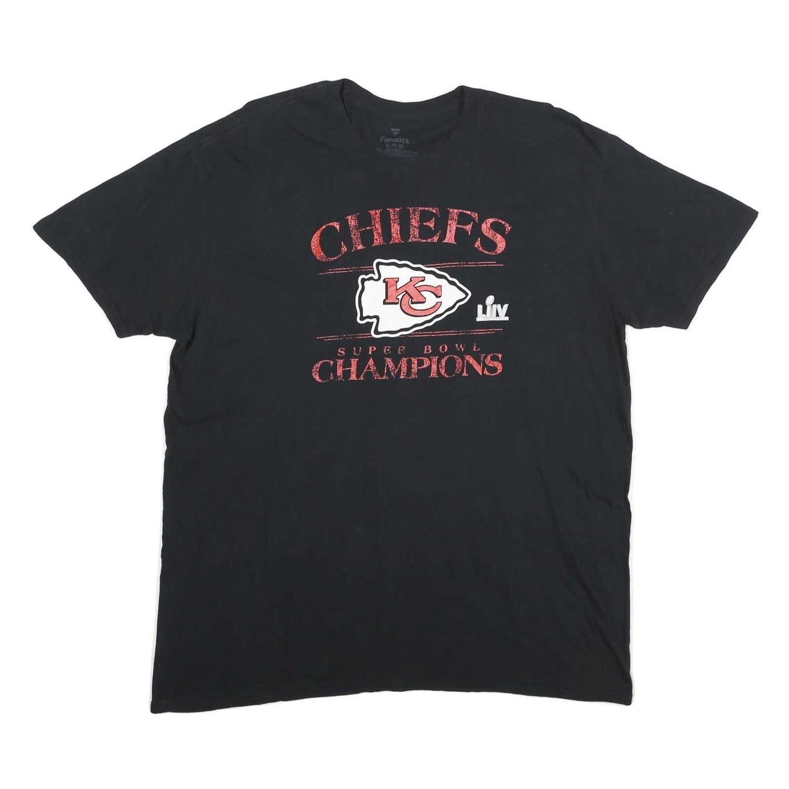 FANATICS Mens Black Chiefs Super Bowl Champions Graphic T-Shirt XL Short Sleeve