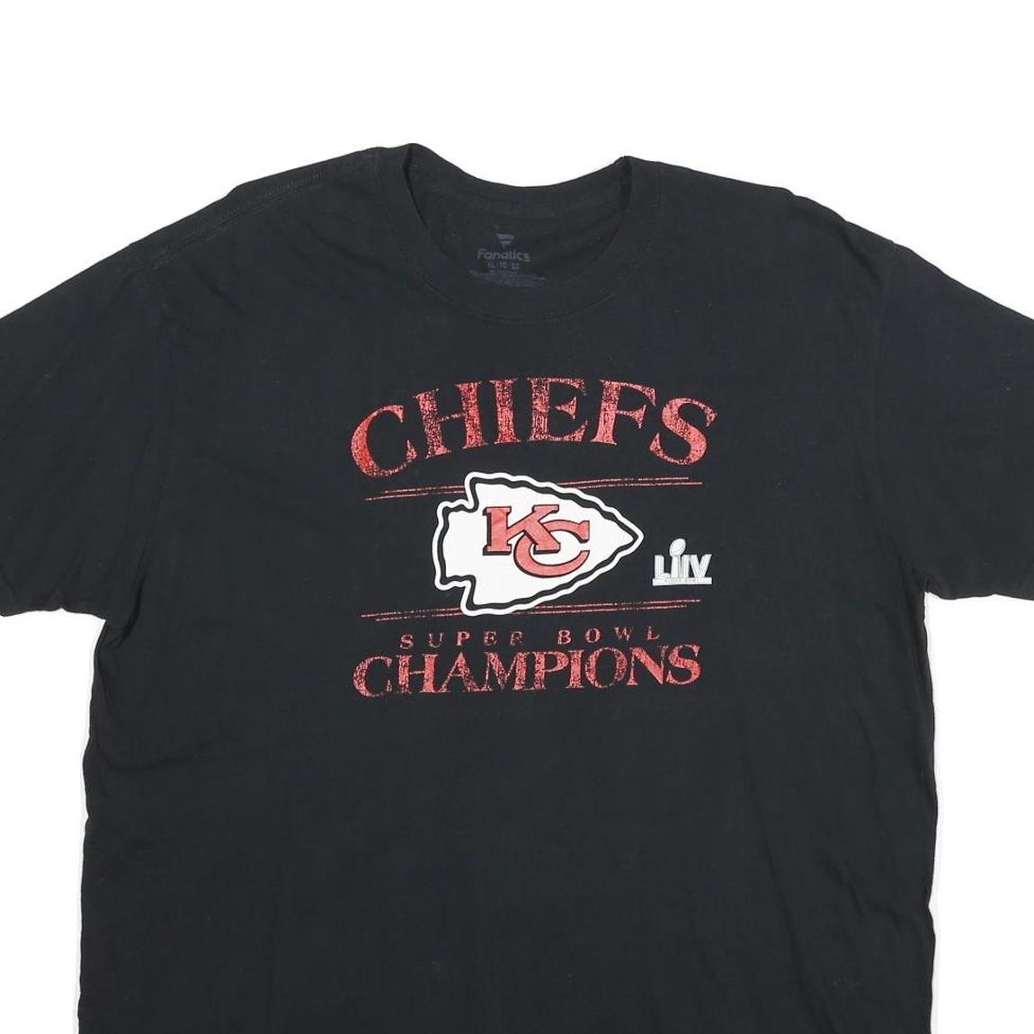 FANATICS Mens Black Chiefs Super Bowl Champions Graphic T-Shirt XL Short Sleeve