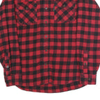 THYE VERMOUNT Mens Red & Black Check Flannel Shirt L Checked Cotton Blend Casual