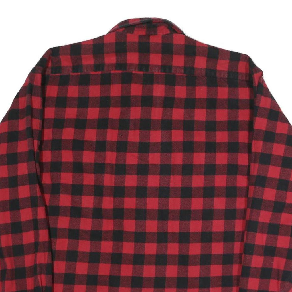THYE VERMOUNT Mens Red & Black Check Flannel Shirt L Checked Cotton Blend Casual