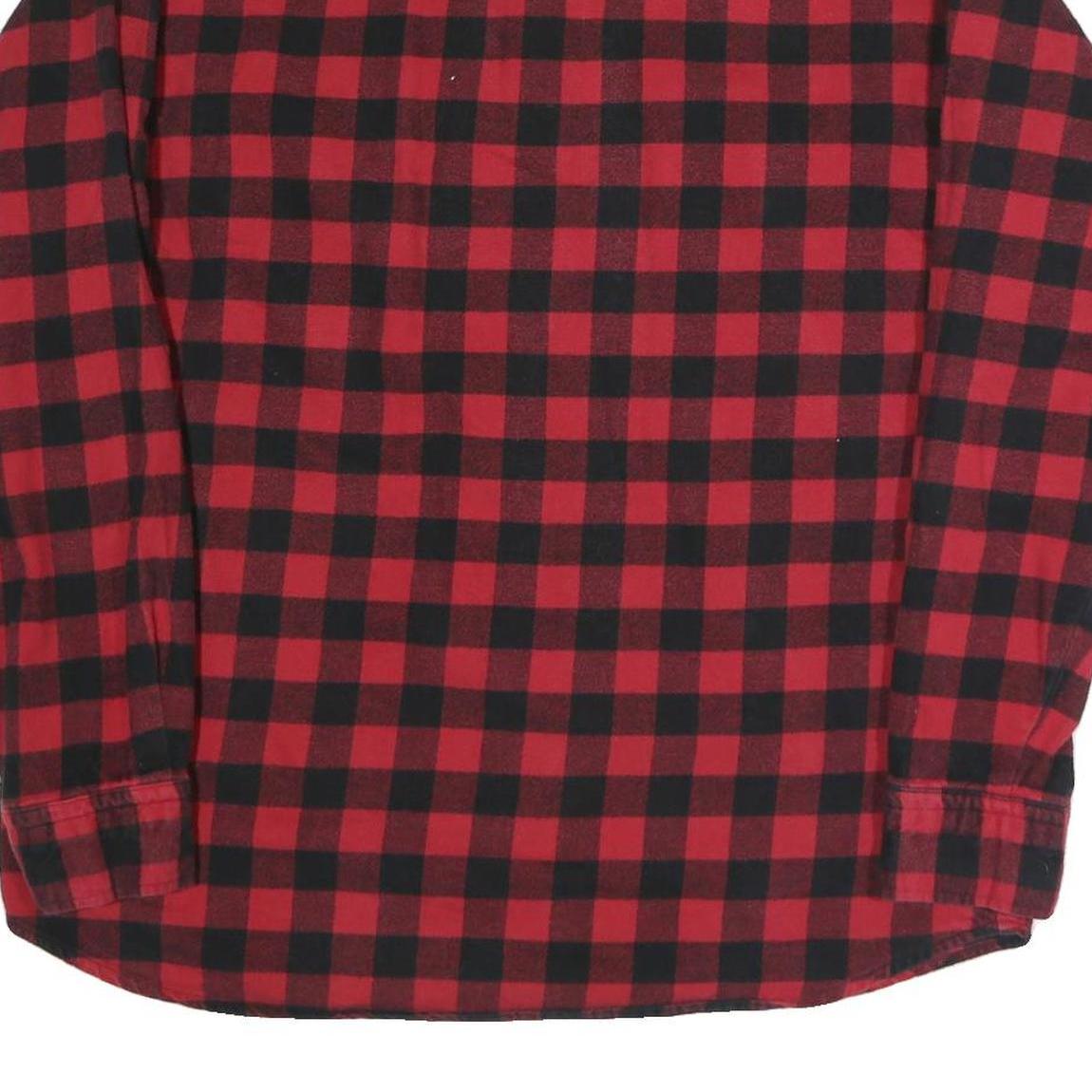 THYE VERMOUNT Mens Red & Black Check Flannel Shirt L Checked Cotton Blend Casual