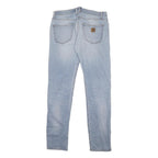 CARHARTT Womens Slim Fit Light Blue Denim Jeans W31 L32 Classic Zip Cotton Blend