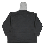DICKIES Mens Black & Grey Hooded Zip Jacket 2XL Cotton Blend Workwear Casual
