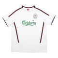 LFC Mens White Football T-Shirt XL Short Sleeve Crew Neck Carlsberg Logo