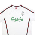 LFC Mens White Football T-Shirt XL Short Sleeve Crew Neck Carlsberg Logo
