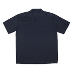 DICKIES Mens Navy Work Shirt L Polyester Blend Short Sleeve Button Front