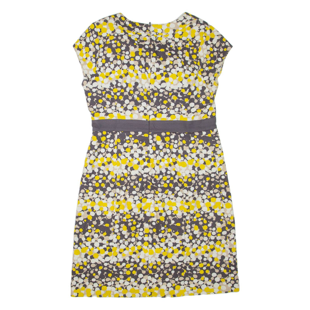 BODEN Womens Pencil Dress Yellow Spotted Short Sleeve Short UK 14