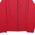 ADIDAS Womens Red Zip Jacket UK 10 Polyester Plain Lightweight Sportswear
