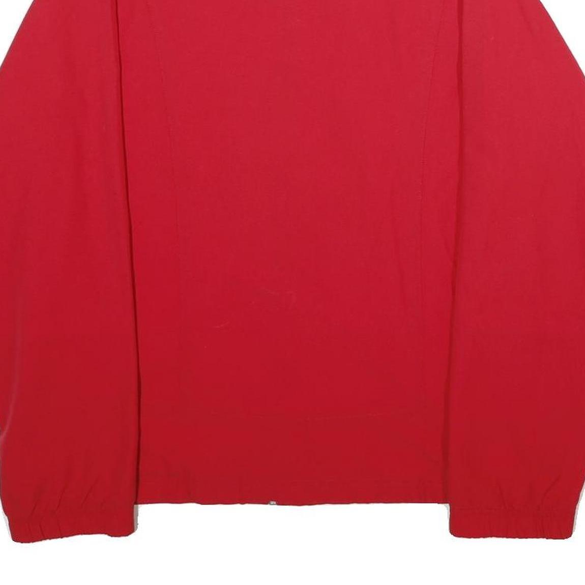 ADIDAS Womens Red Zip Jacket UK 10 Polyester Plain Lightweight Sportswear