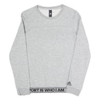 ADIDAS Womens Grey Sweatshirt Crew Neck S Sport Graphic Cotton Blend Pullover