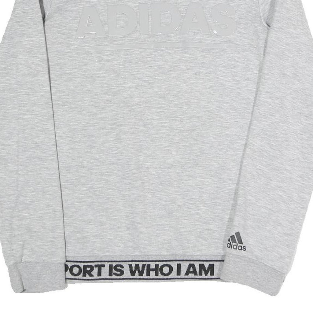 ADIDAS Womens Grey Sweatshirt Crew Neck S Sport Graphic Cotton Blend Pullover