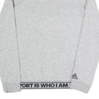 ADIDAS Womens Grey Sweatshirt Crew Neck S Sport Graphic Cotton Blend Pullover