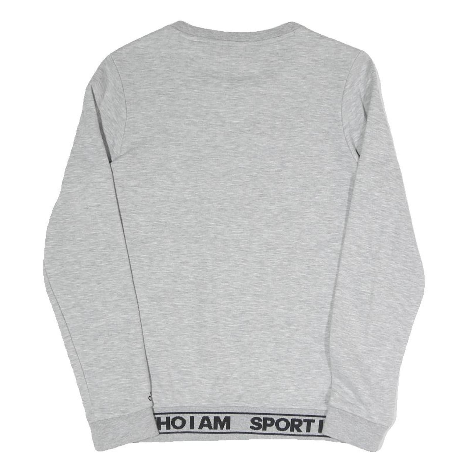 ADIDAS Womens Grey Sweatshirt Crew Neck S Sport Graphic Cotton Blend Pullover