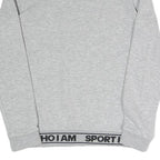 ADIDAS Womens Grey Sweatshirt Crew Neck S Sport Graphic Cotton Blend Pullover