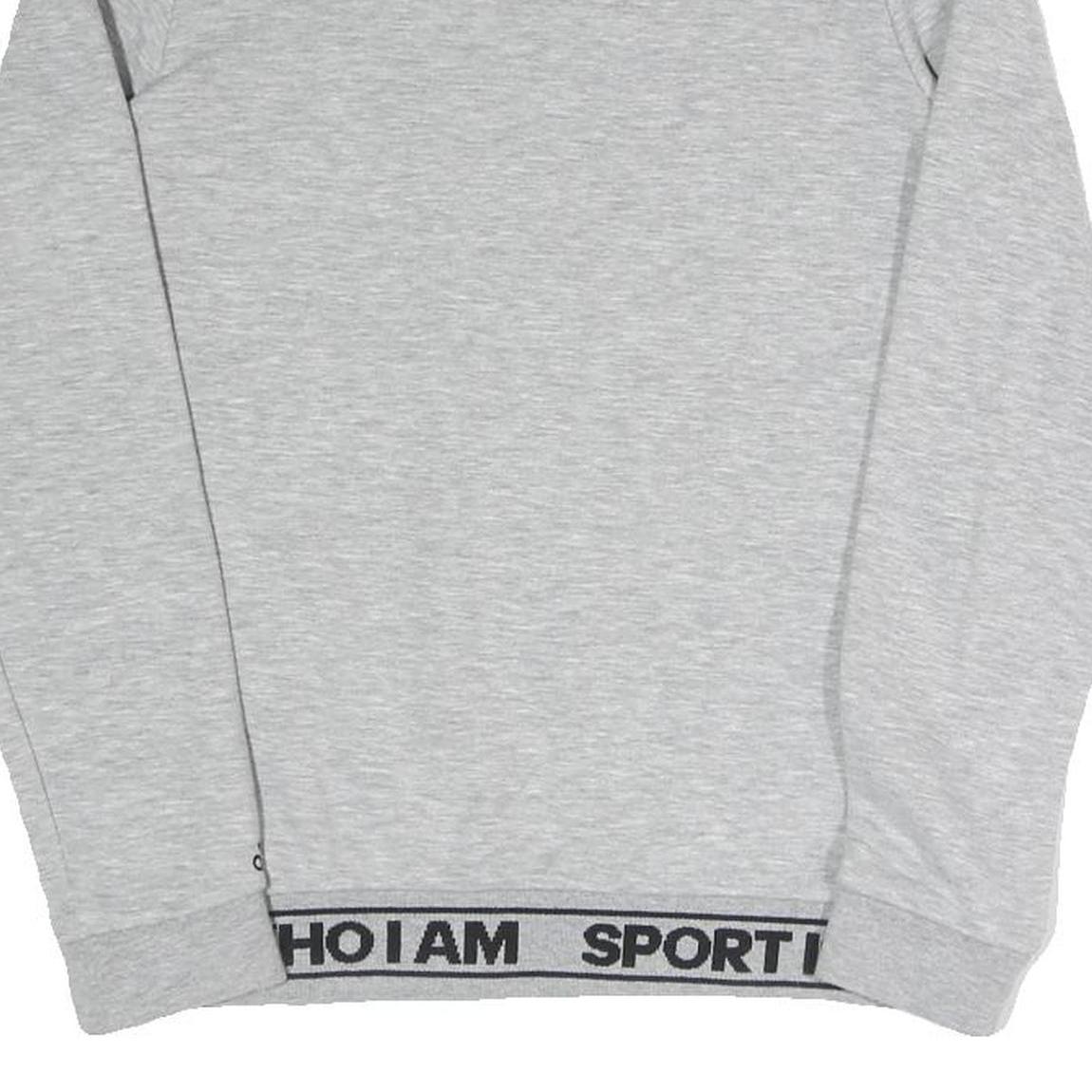 ADIDAS Womens Grey Sweatshirt Crew Neck S Sport Graphic Cotton Blend Pullover