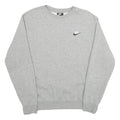 NIKE Mens Grey Crew Neck L Sweatshirt Cotton Blend Casual Comfortable