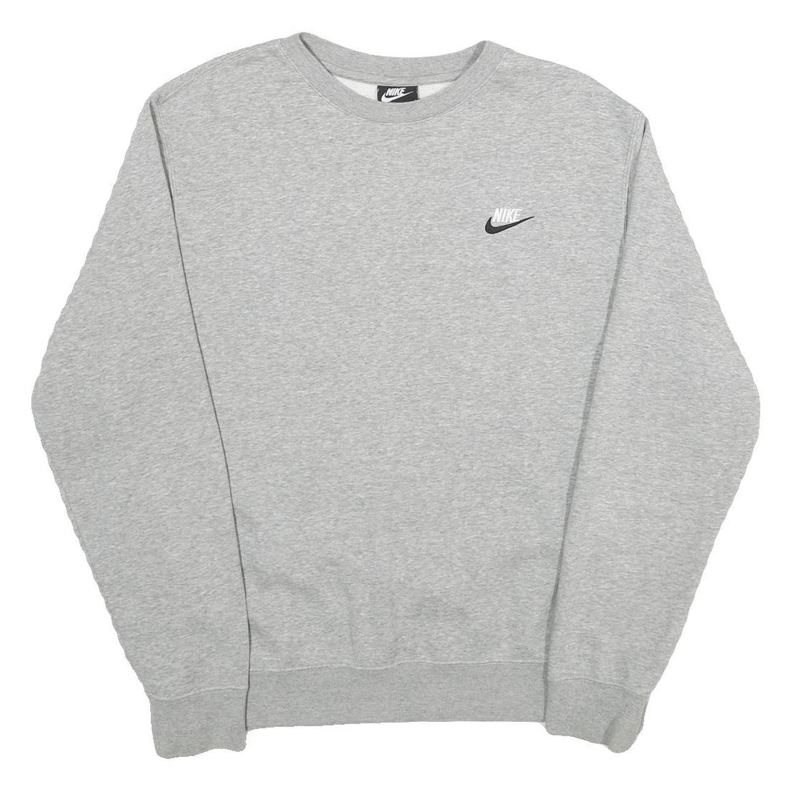 NIKE Mens Grey Crew Neck L Sweatshirt Cotton Blend Casual Comfortable