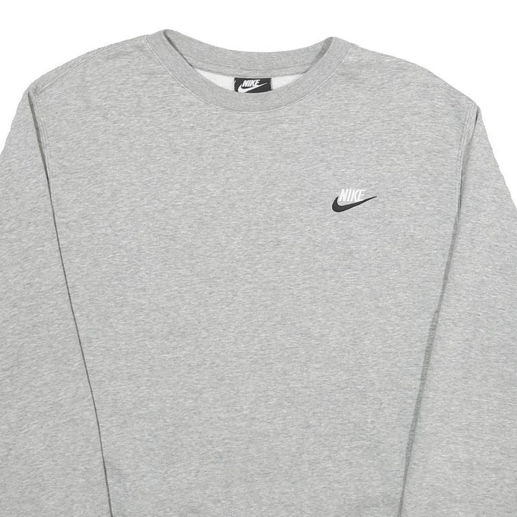 NIKE Mens Grey Crew Neck L Sweatshirt Cotton Blend Casual Comfortable