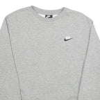 NIKE Mens Grey Crew Neck L Sweatshirt Cotton Blend Casual Comfortable