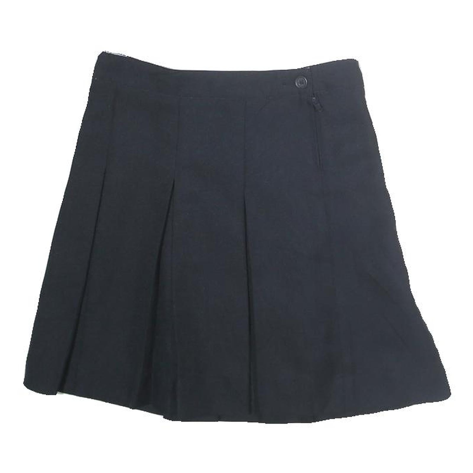 TOMMY HILFIGER Womens Black Pleated Mini Cotton Skirt XS Signature Style