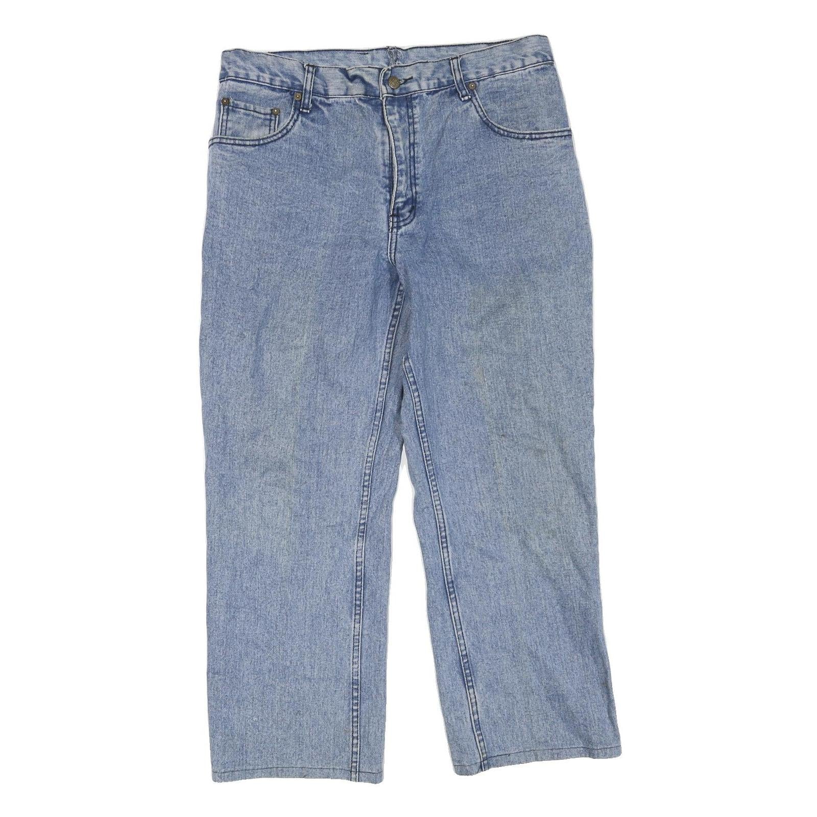 JCC Womens Blue Regular Fit Straight Denim Medium Wash Jeans W34 L27 Comfortable