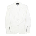 DOLCE & GABBANA Womens White Single Breasted Jacket S Cotton Blend Classic