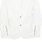 DOLCE & GABBANA Womens White Single Breasted Jacket S Cotton Blend Classic