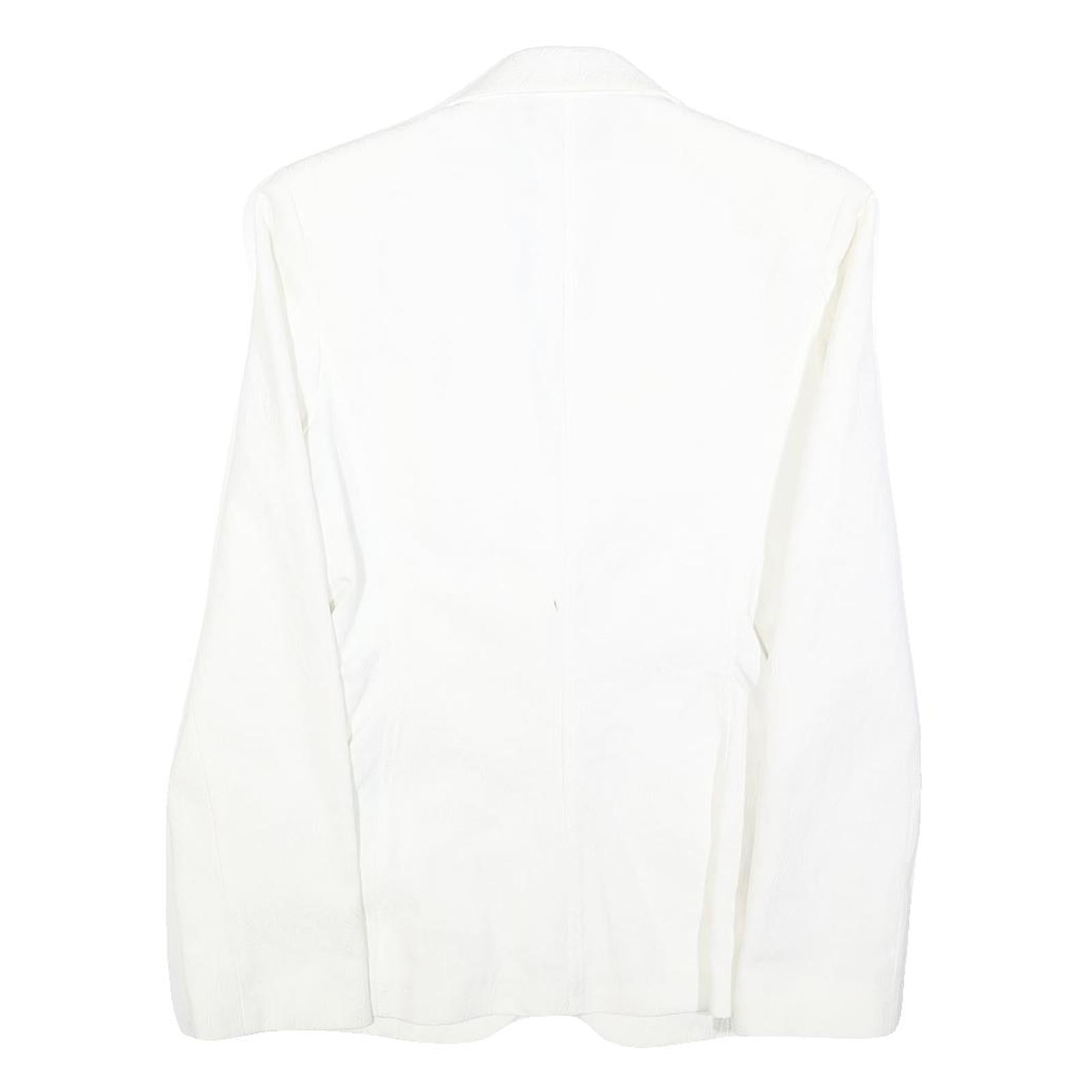 DOLCE & GABBANA Womens White Single Breasted Jacket S Cotton Blend Classic