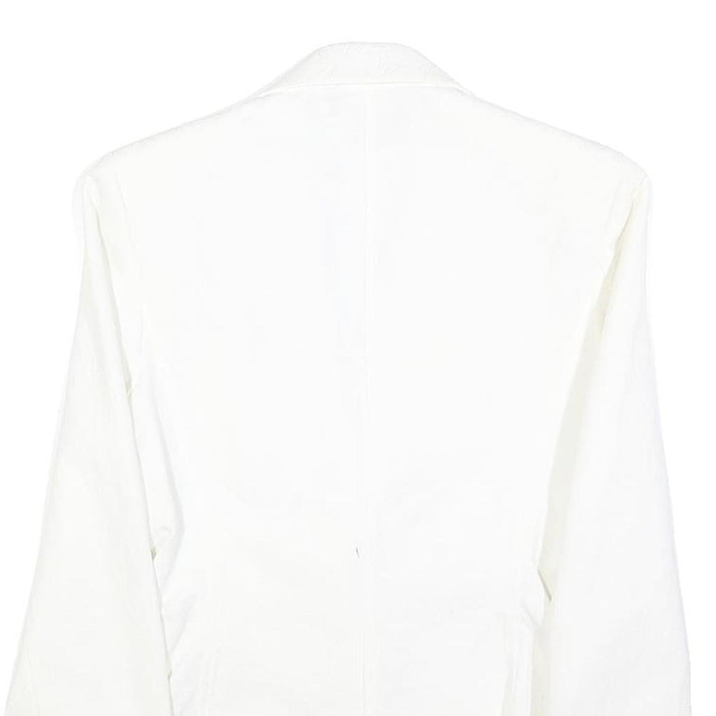 DOLCE & GABBANA Womens White Single Breasted Jacket S Cotton Blend Classic