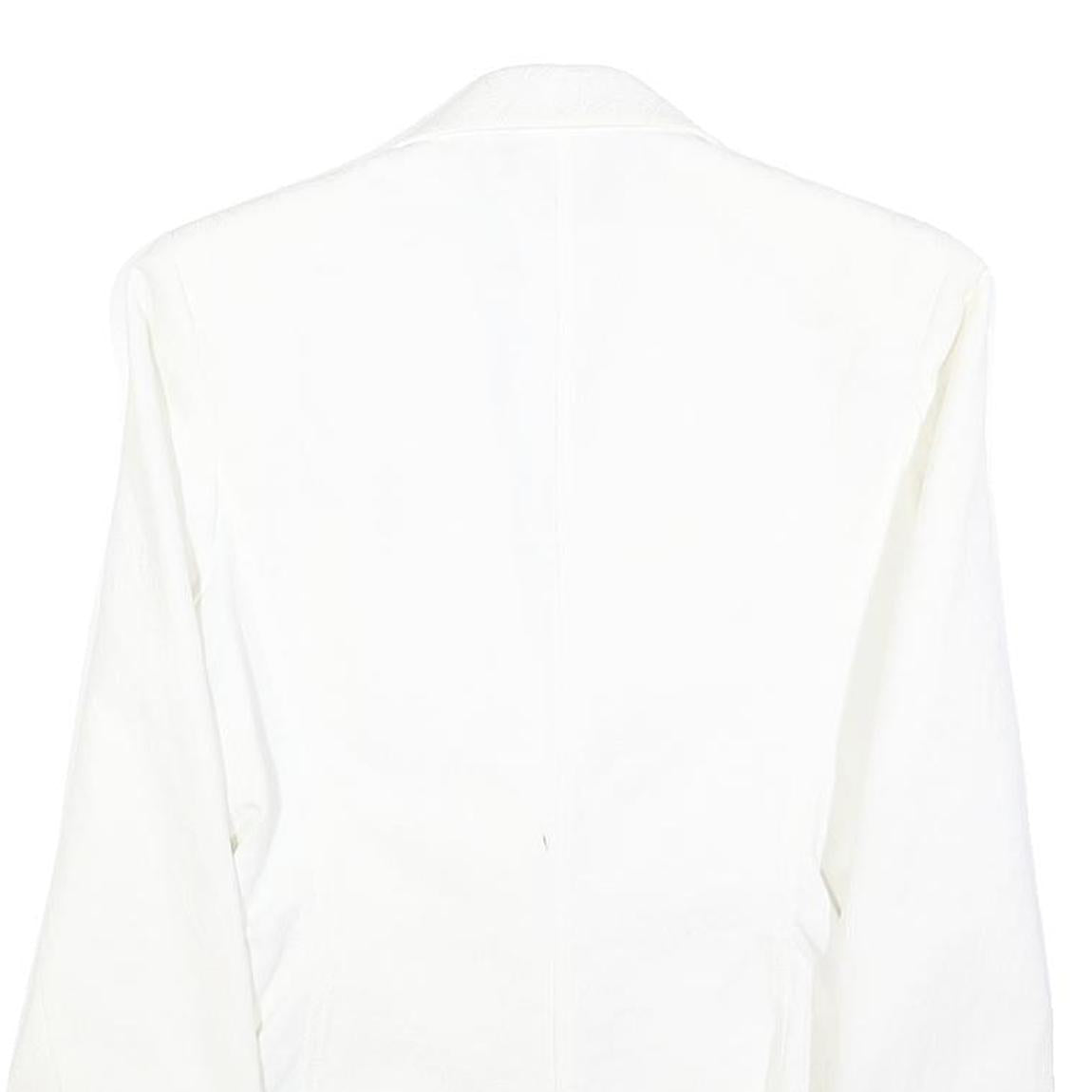 DOLCE & GABBANA Womens White Single Breasted Jacket S Cotton Blend Classic