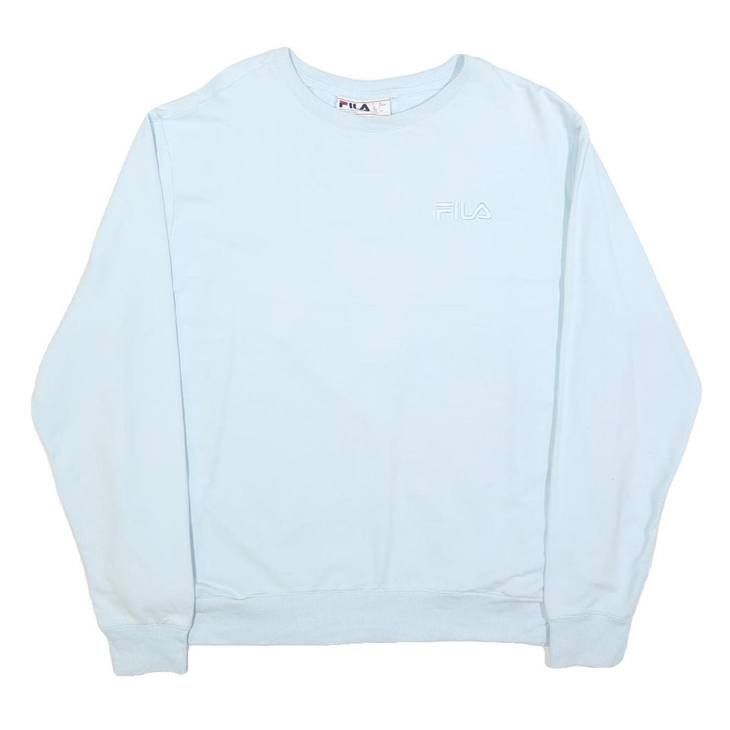 FILA Womens Blue Crew Neck L Sweatshirt Cotton Blend Pullover Casual