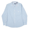 CHAPS Mens Blue & White Check Shirt XL Long Sleeve Cotton Casual Classic