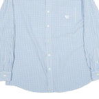 CHAPS Mens Blue & White Check Shirt XL Long Sleeve Cotton Casual Classic