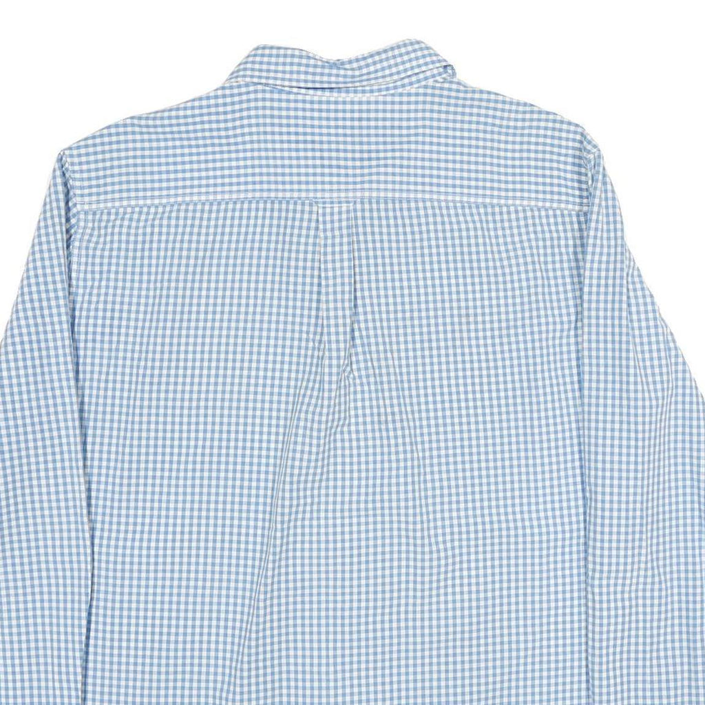 CHAPS Mens Blue & White Check Shirt XL Long Sleeve Cotton Casual Classic