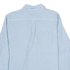 CHAPS Mens Blue & White Check Shirt XL Long Sleeve Cotton Casual Classic