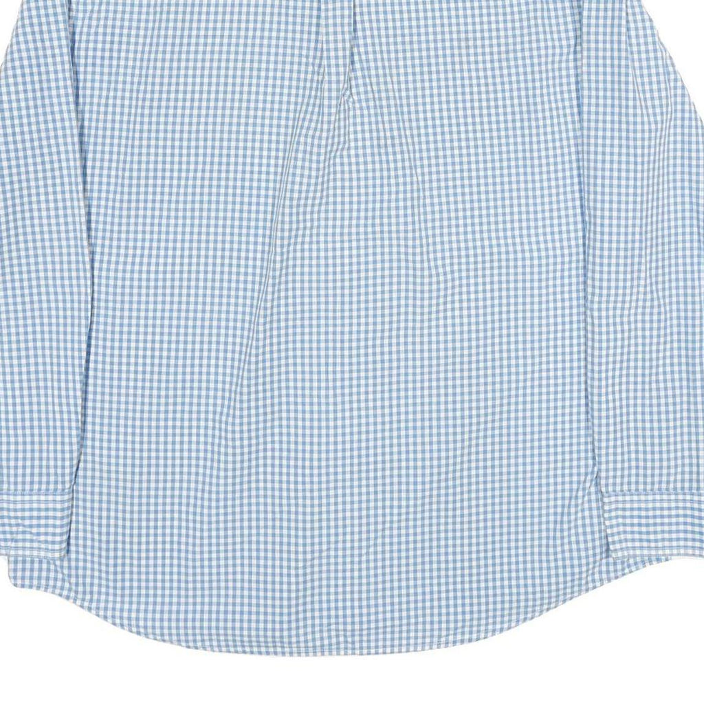 CHAPS Mens Blue & White Check Shirt XL Long Sleeve Cotton Casual Classic