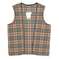 BURBERRY Womens Beige Classic Check Wool Blend Vest Jacket Lining S Sleeveless