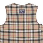 BURBERRY Womens Beige Classic Check Wool Blend Vest Jacket Lining S Sleeveless