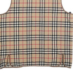 BURBERRY Womens Beige Classic Check Wool Blend Vest Jacket Lining S Sleeveless