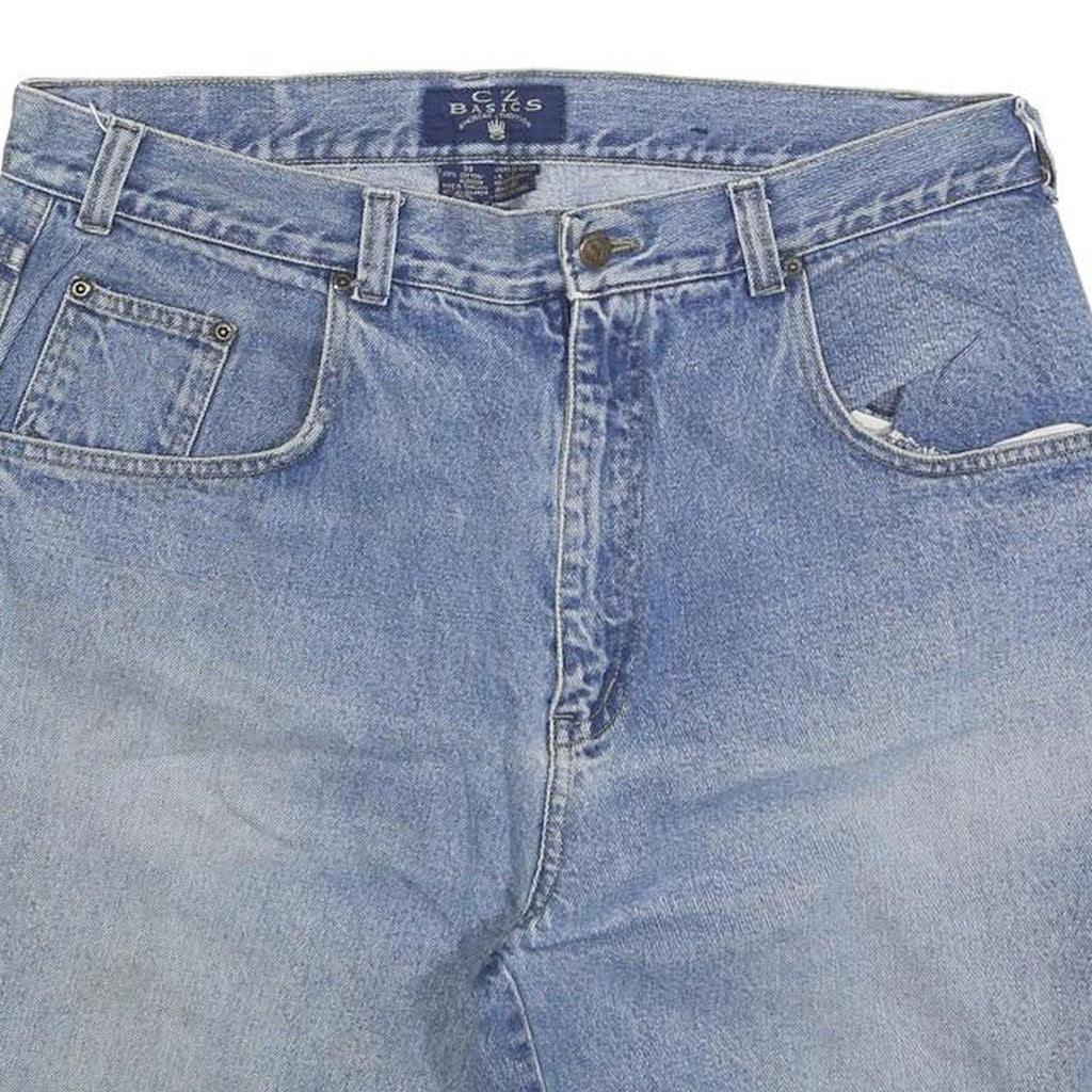 CZ BASICS Mens Shorts Blue Denim XL W38 Casual Cotton Blend Relaxed Fit