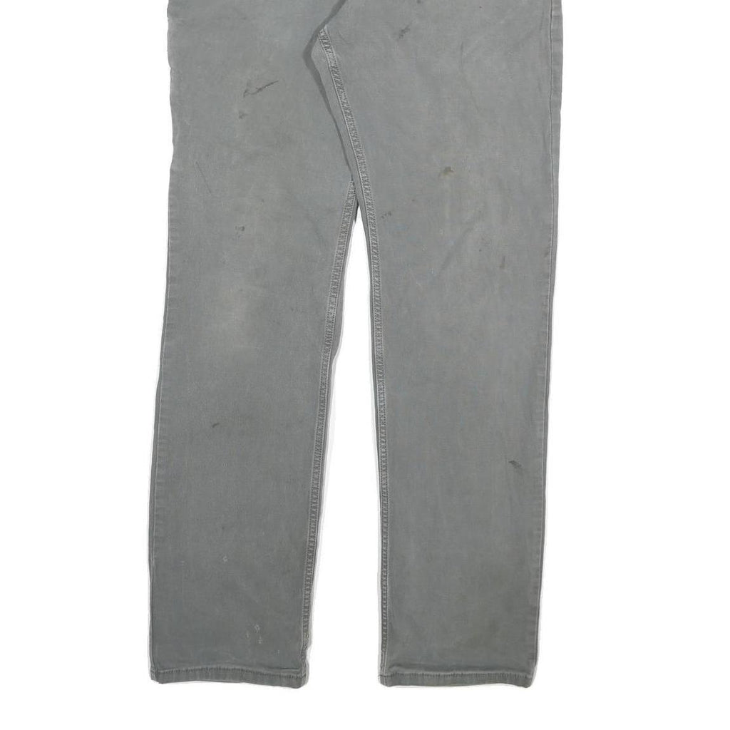 CARHARTT Mens Relaxed Grey Cotton Blend Zip Trousers W34 L34 Casual Workwear