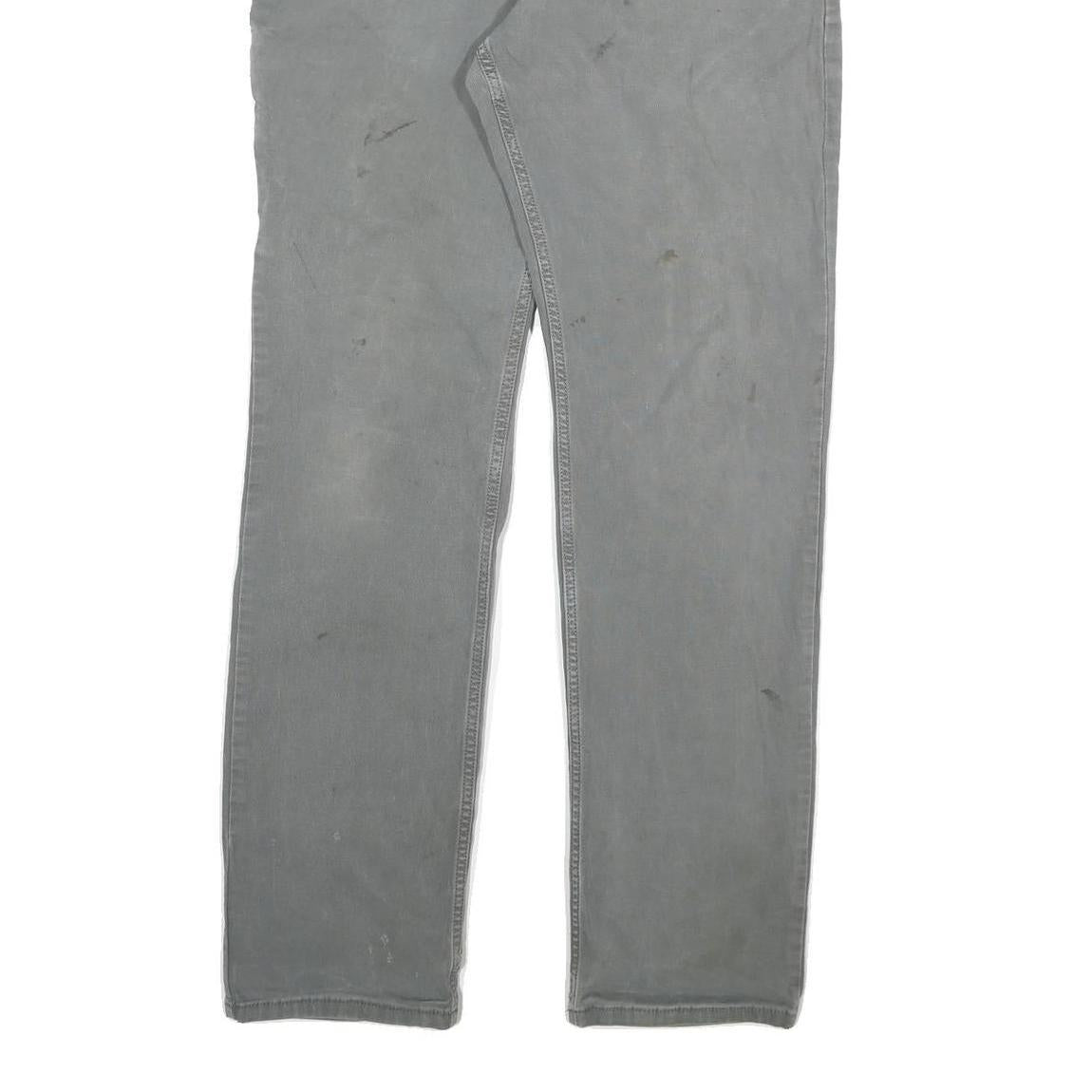 CARHARTT Mens Relaxed Grey Cotton Blend Zip Trousers W34 L34 Casual Workwear
