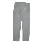 CARHARTT Mens Relaxed Grey Cotton Blend Zip Trousers W34 L34 Casual Workwear