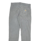 CARHARTT Mens Relaxed Grey Cotton Blend Zip Trousers W34 L34 Casual Workwear