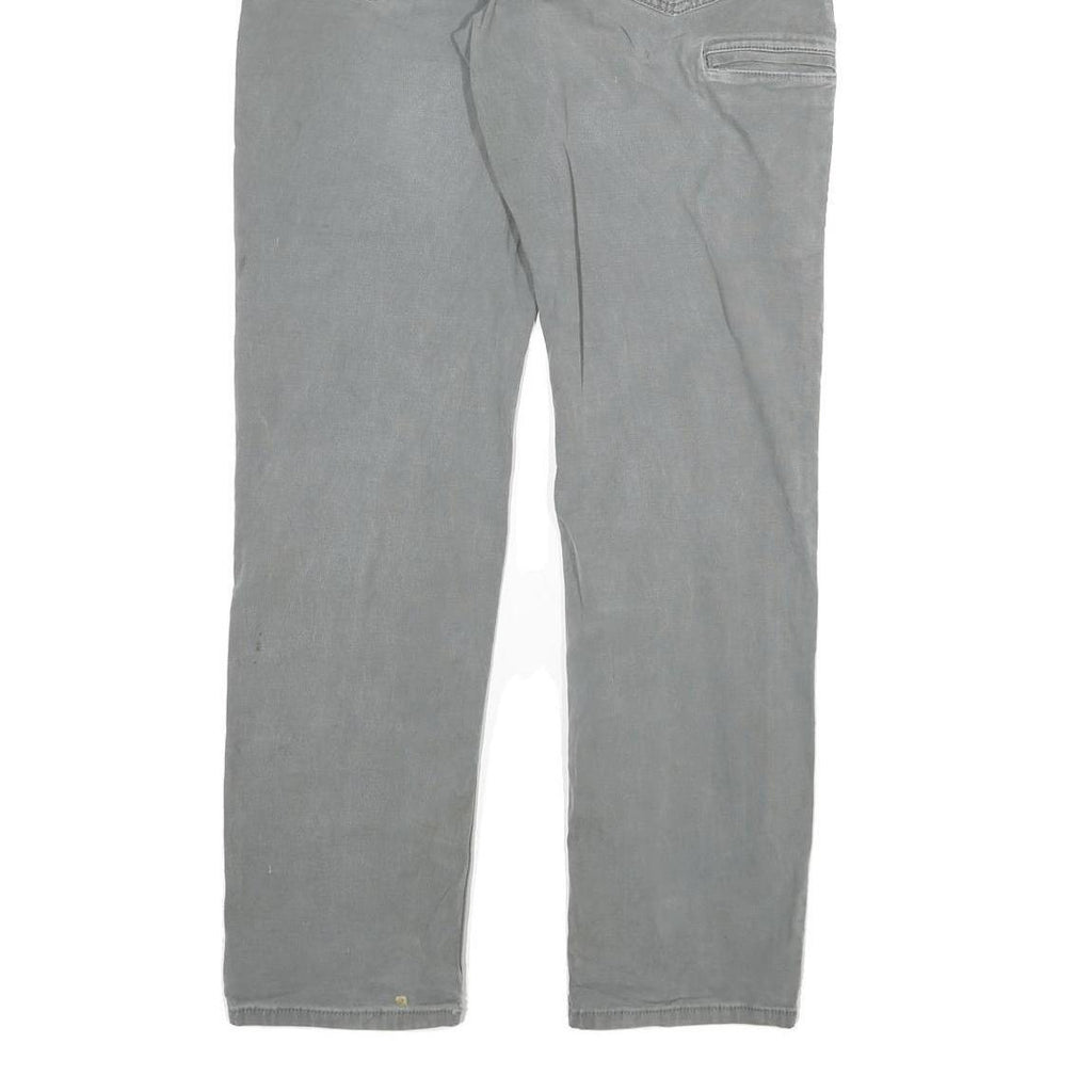 CARHARTT Mens Relaxed Grey Cotton Blend Zip Trousers W34 L34 Casual Workwear